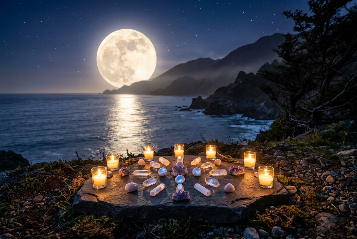 Pleine lune : symbolique, rituels et pierres à connaître