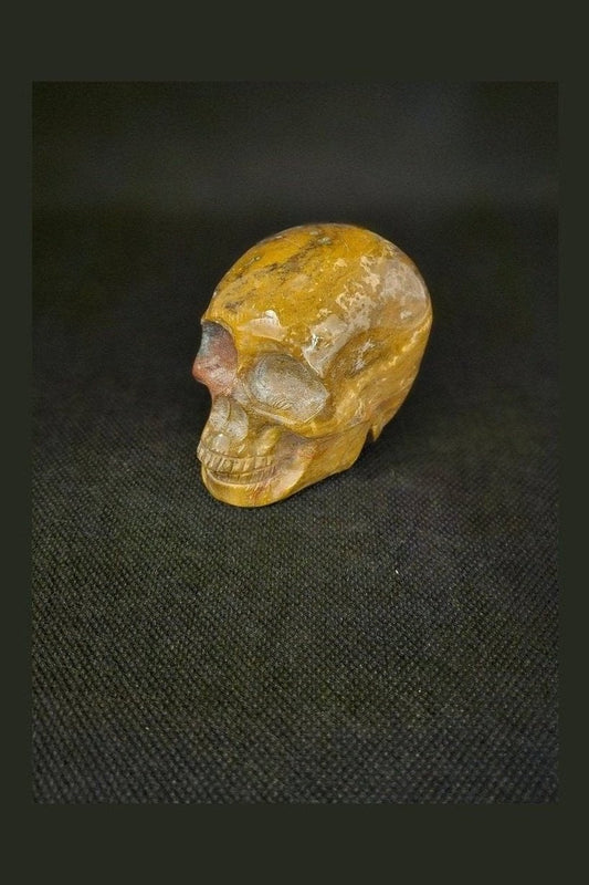 Crâne en Jaspe - Pierre Naturelle de 7.5 cm - Lithothérapie -décoration crâne en pierre naturelle - Kumari Legacy