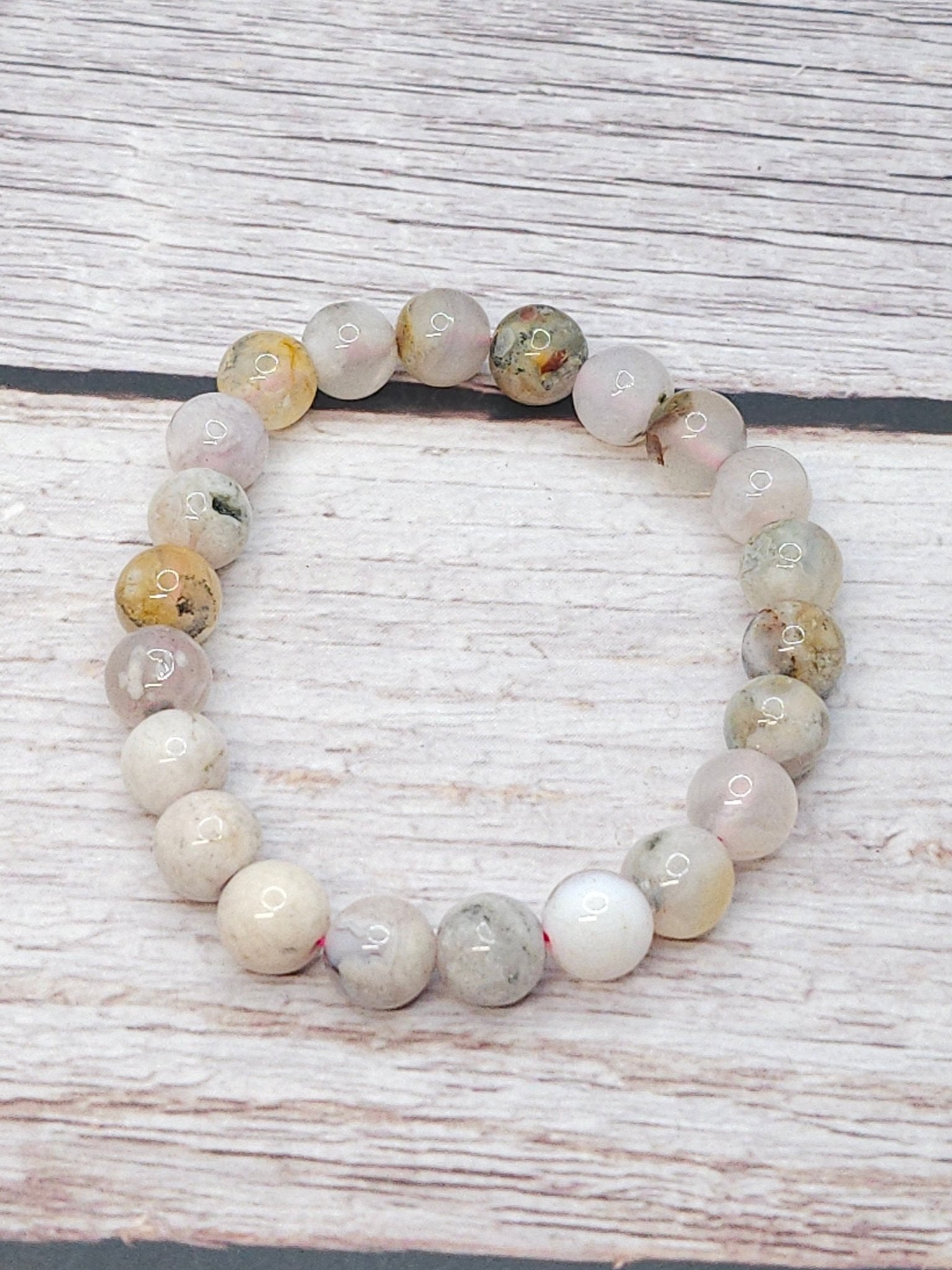 Bracelet Agate Fleur 10mm - Kumari Legacy