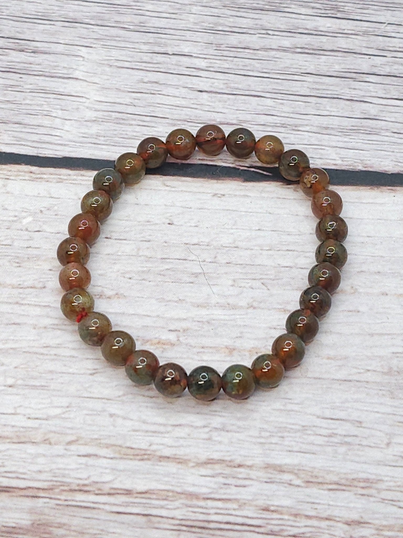 Bracelet Agate Mousse Rouge 6mm - Kumari Legacy