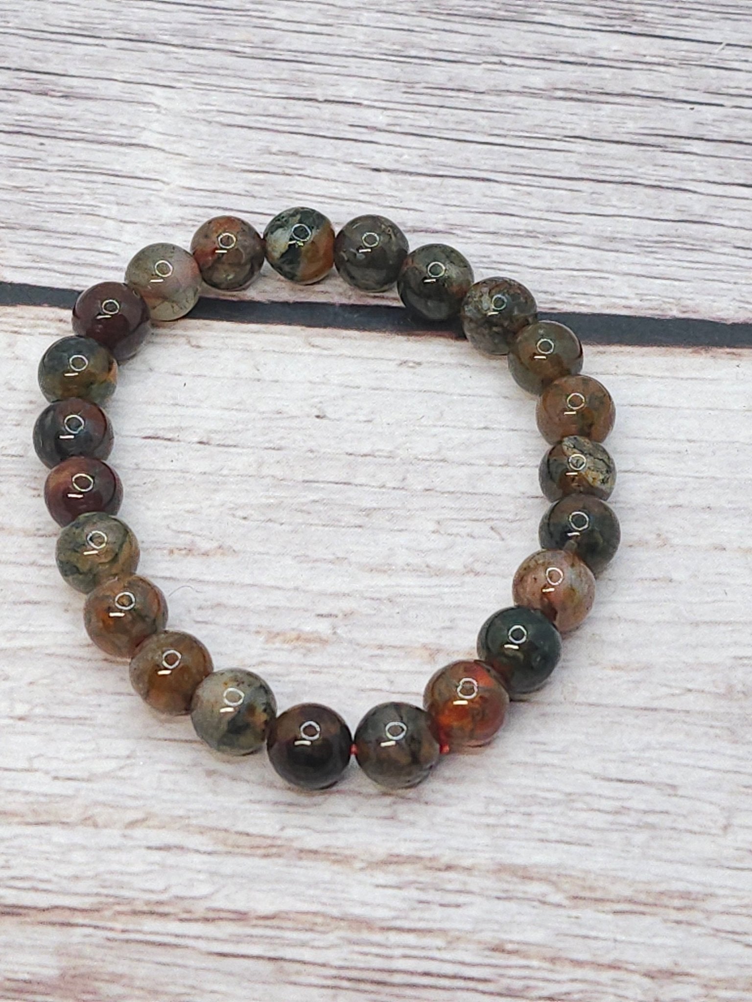 Bracelet Agate Mousse Rouge 8mm - Kumari Legacy