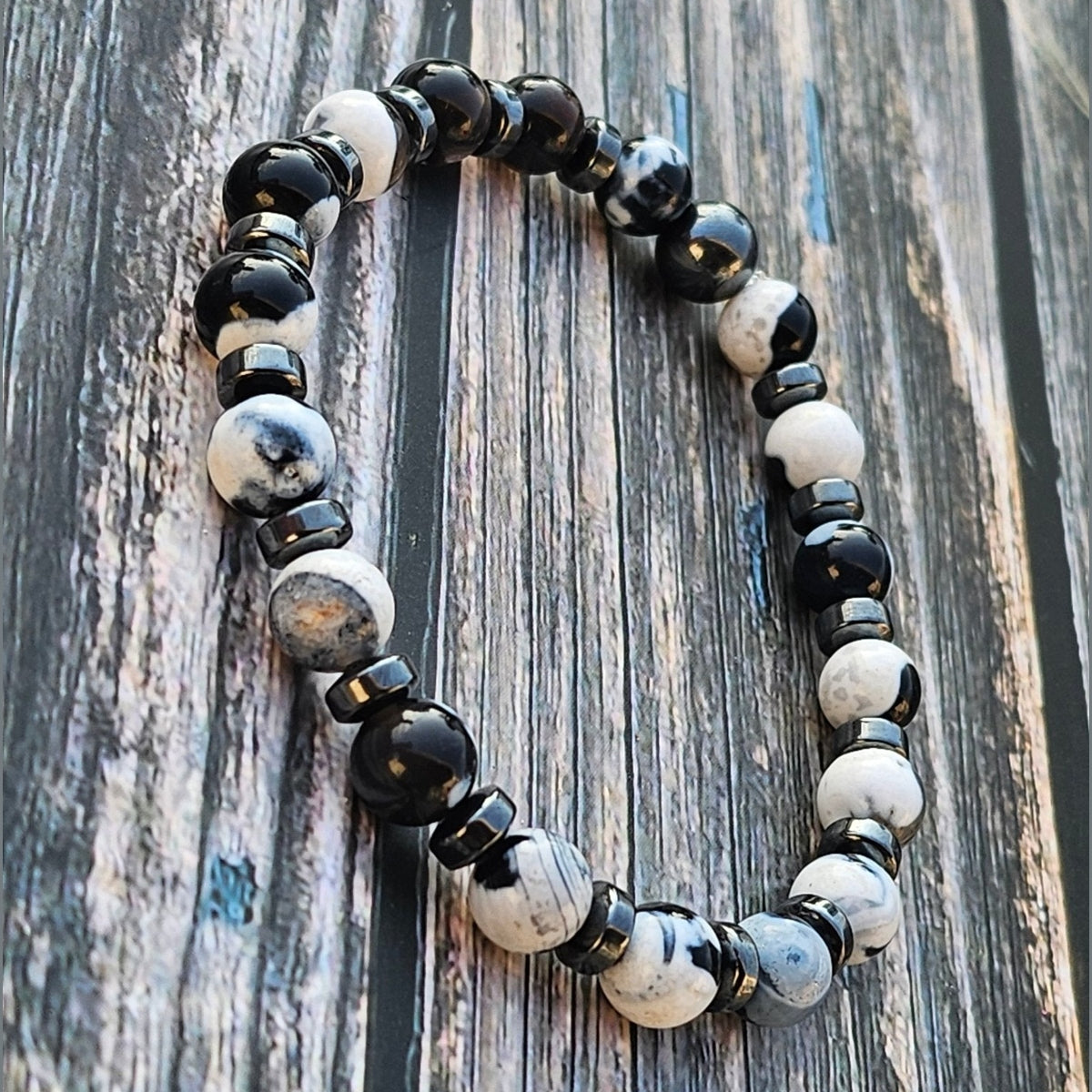 Bracelet Agate Orque & Hématite – 8mm - Kumari Legacy