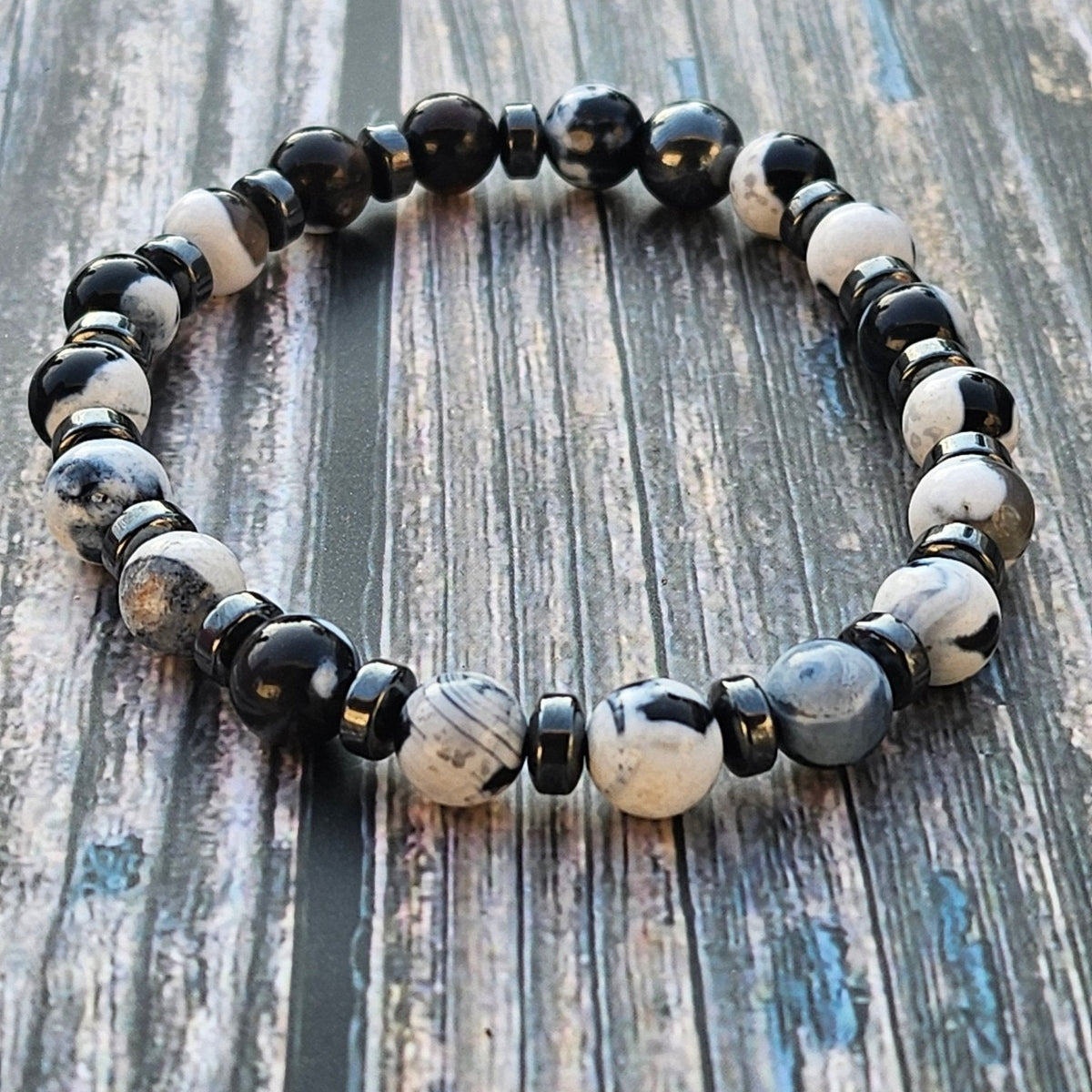 Bracelet Agate Orque & Hématite – 8mm - Kumari Legacy