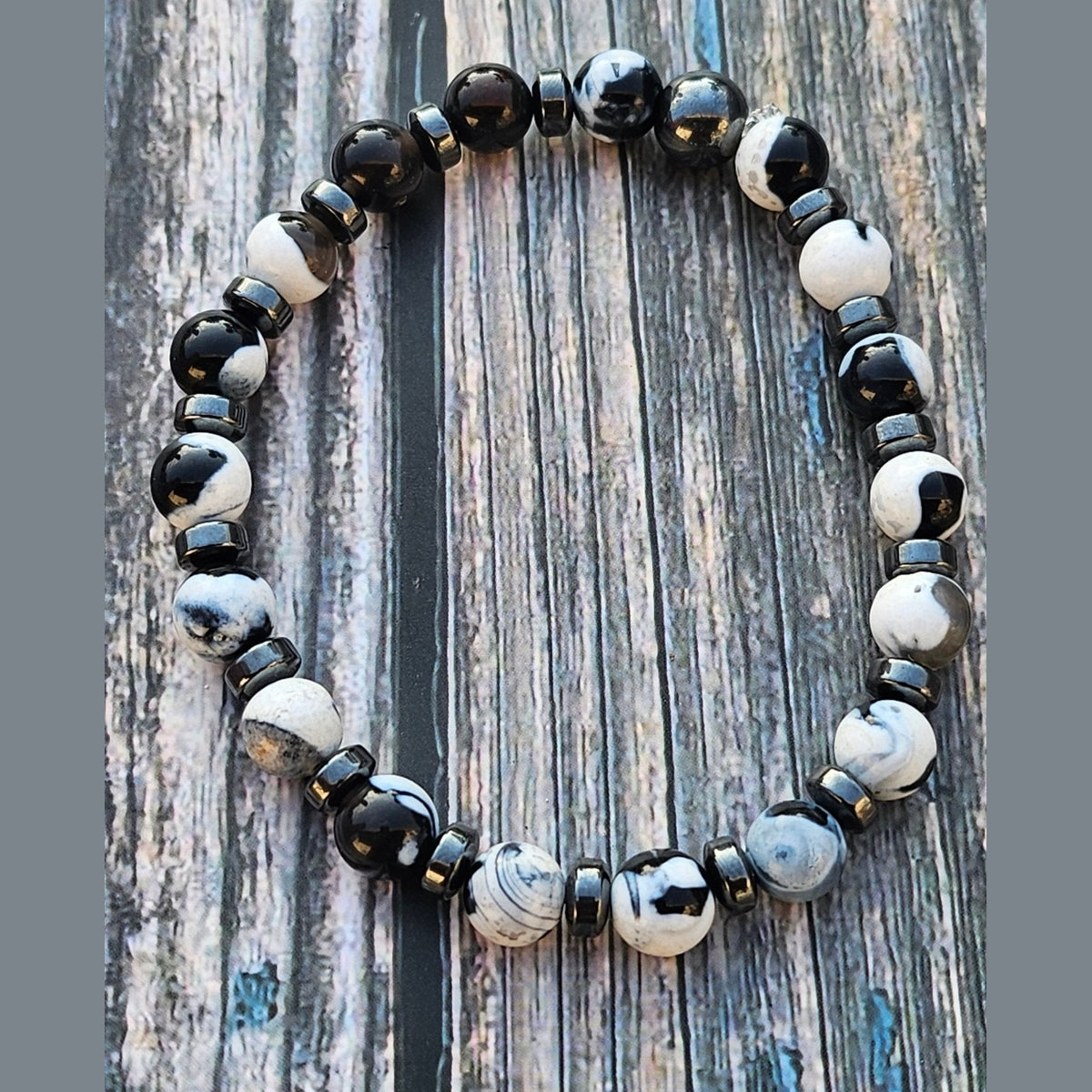 Bracelet Agate Orque & Hématite – 8mm - Kumari Legacy