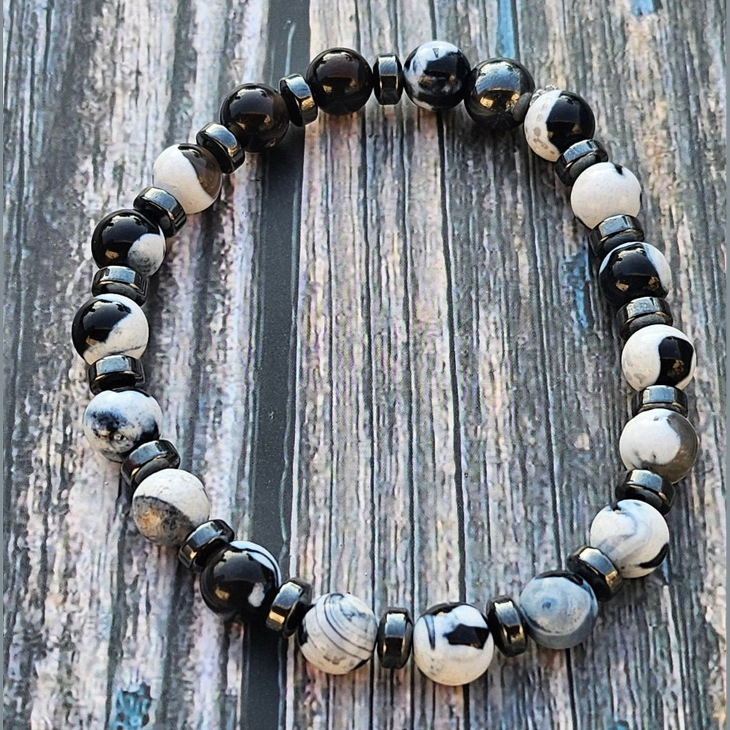 Bracelet Agate Orque & Hématite – 8mm - Kumari Legacy