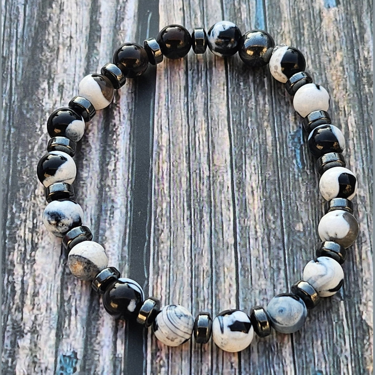 Bracelet Agate Orque & Hématite – 8mm - Kumari Legacy