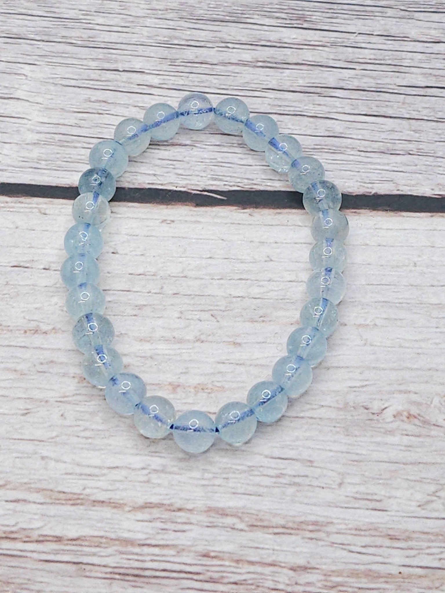 Bracelet Aigue - Marine 6mm – Haute Qualité - Kumari Legacy