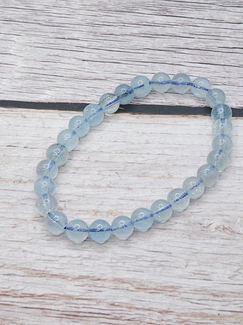 Bracelet Aigue - Marine 6mm – Haute Qualité - Kumari Legacy