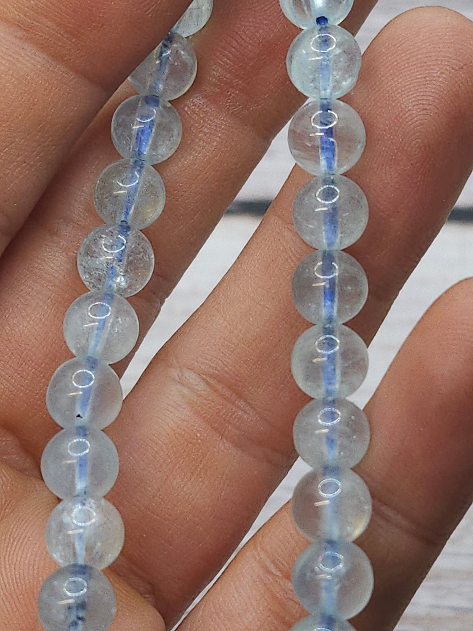 Bracelet Aigue - Marine 6mm – Haute Qualité - Kumari Legacy