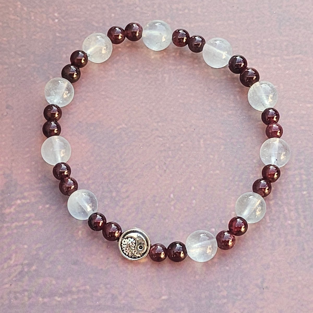 Bracelet Aigue-marine & Grenat – 4mm/8mm - Kumari Legacy