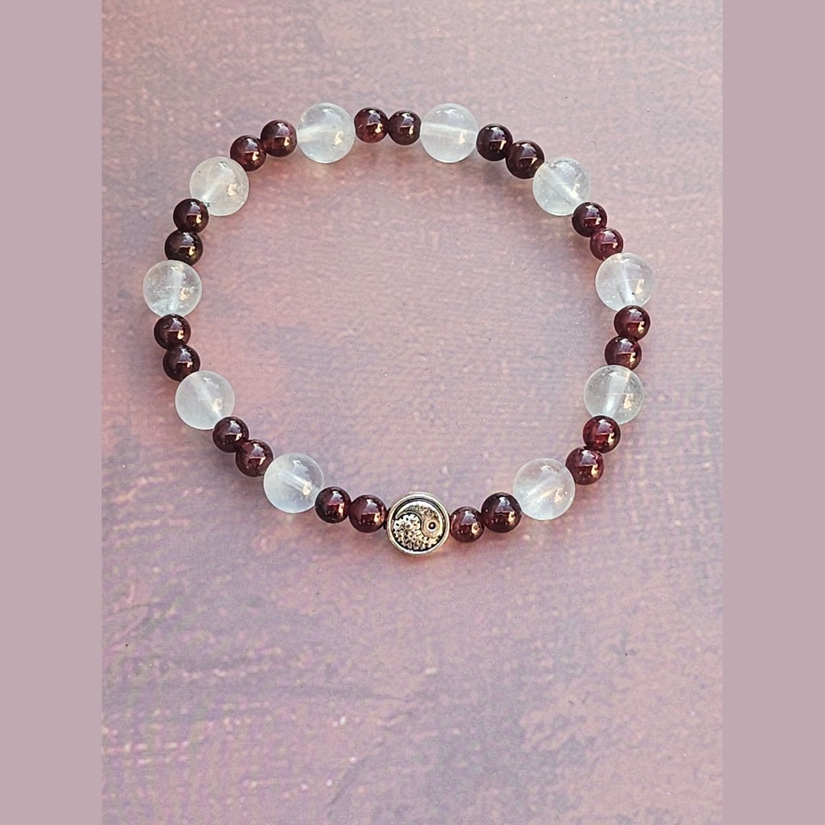 Bracelet Aigue-marine & Grenat – 4mm/8mm - Kumari Legacy