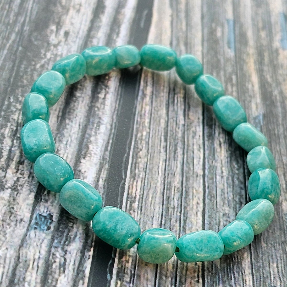 Bracelet Amazonite – Perles galets - Kumari Legacy