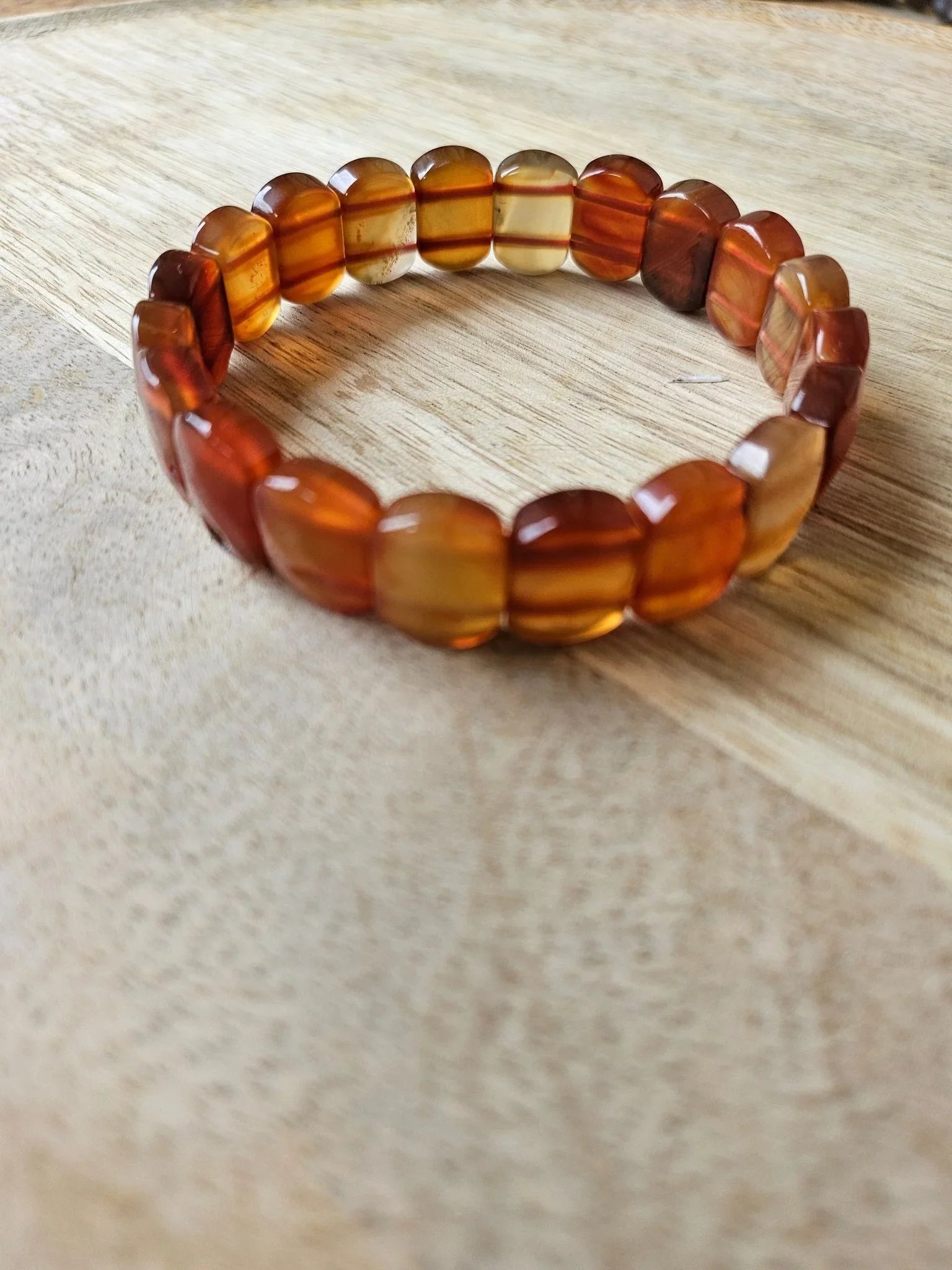 Bracelet “Amon” – Cornaline 8 mm – Sur mesure - Kumari Legacy