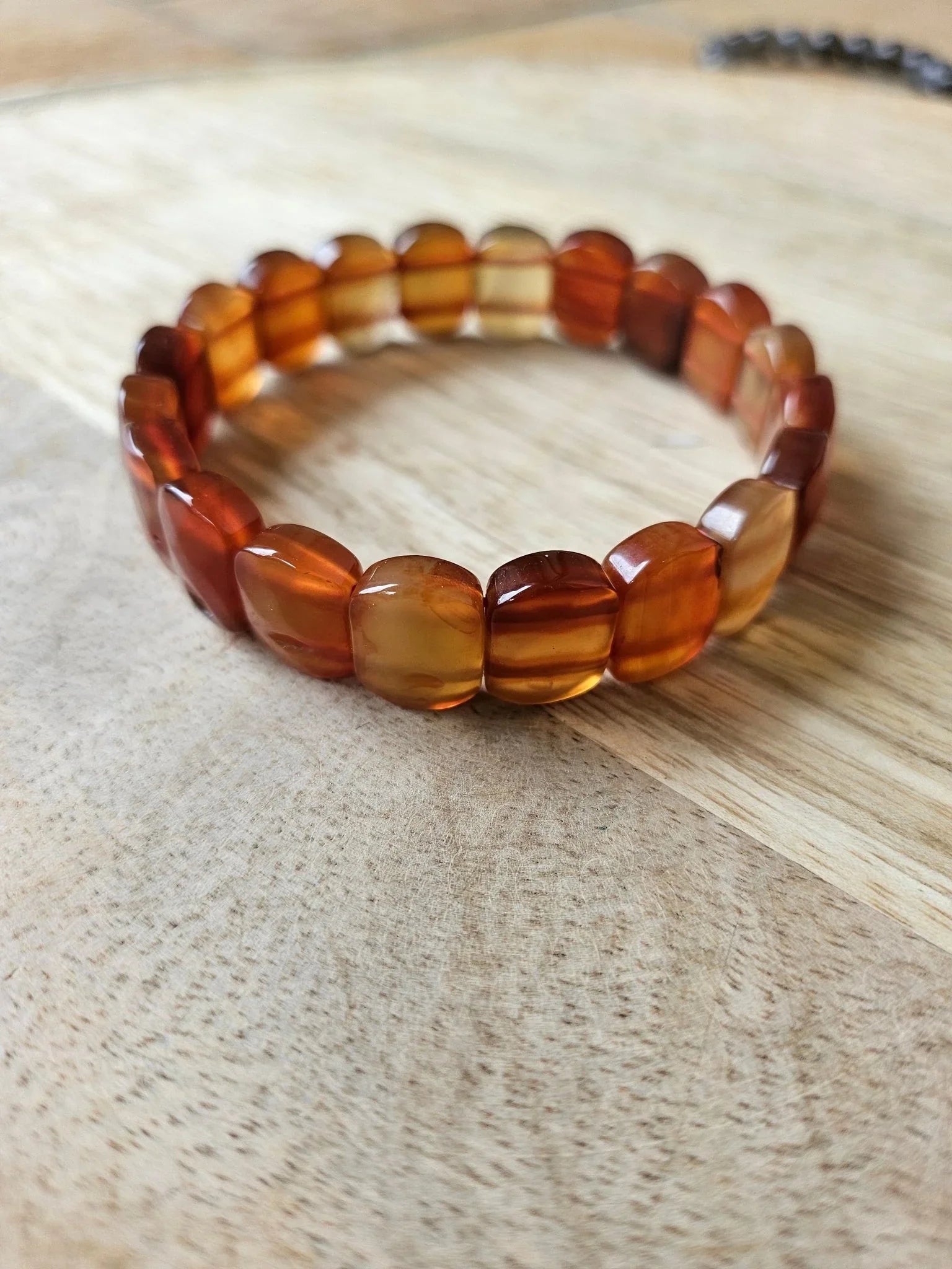 Bracelet “Amon” – Cornaline 8 mm – Sur mesure - Kumari Legacy