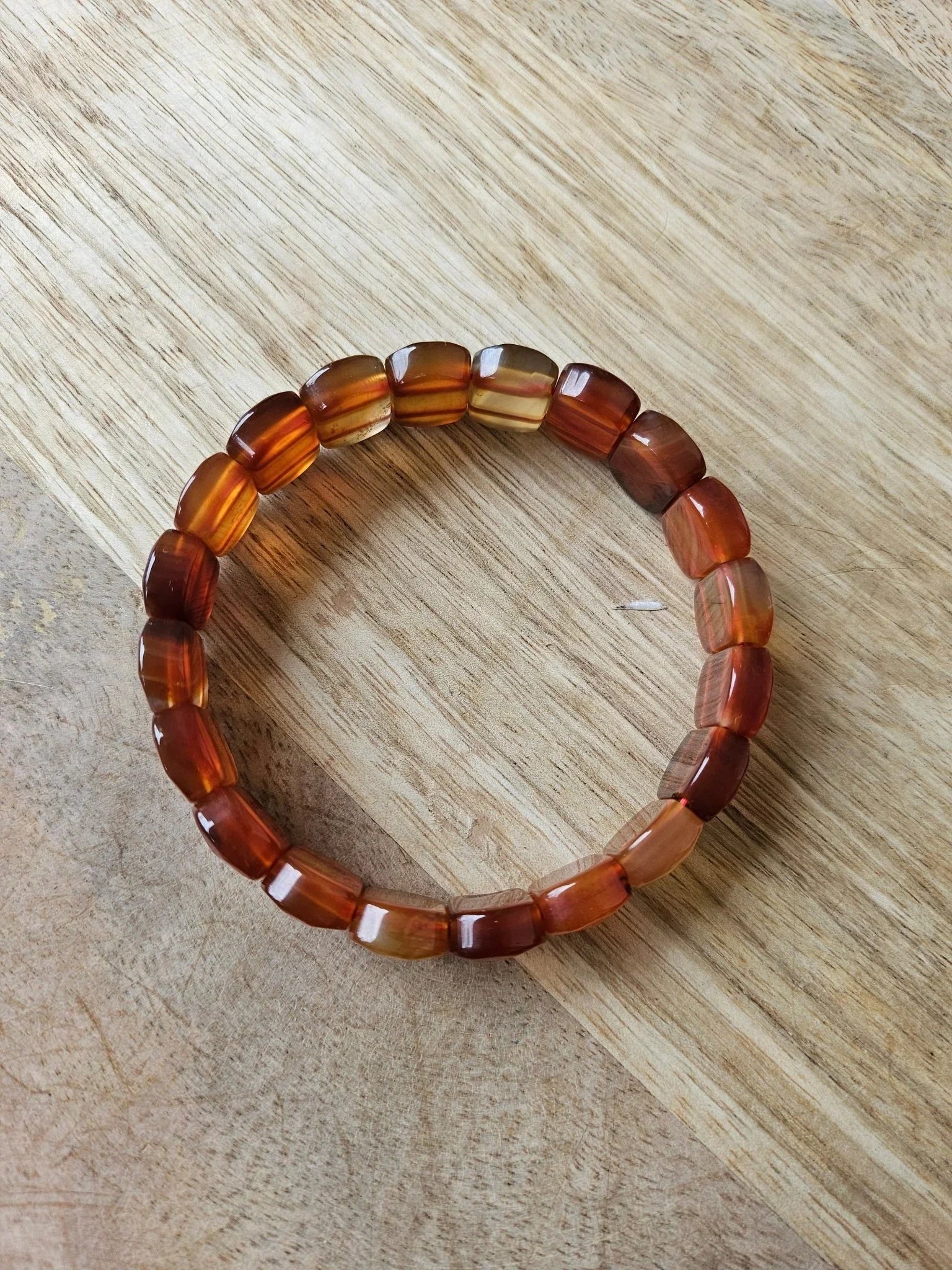 Bracelet “Amon” – Cornaline 8 mm – Sur mesure - Kumari Legacy