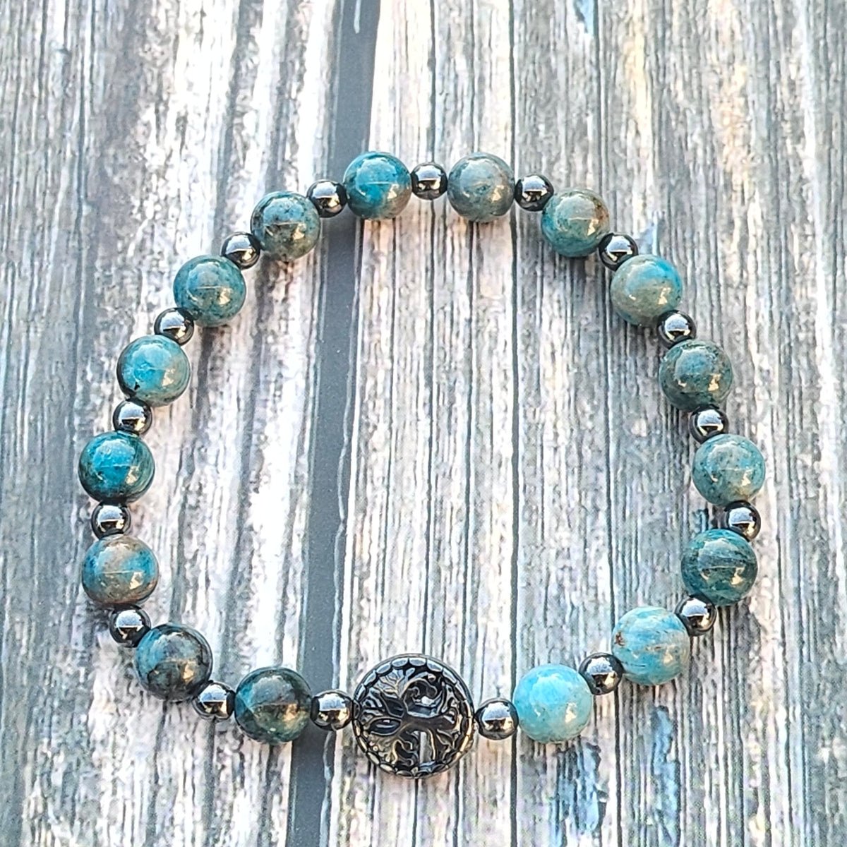 Bracelet Apatite & Hématite – 6mm - Kumari Legacy