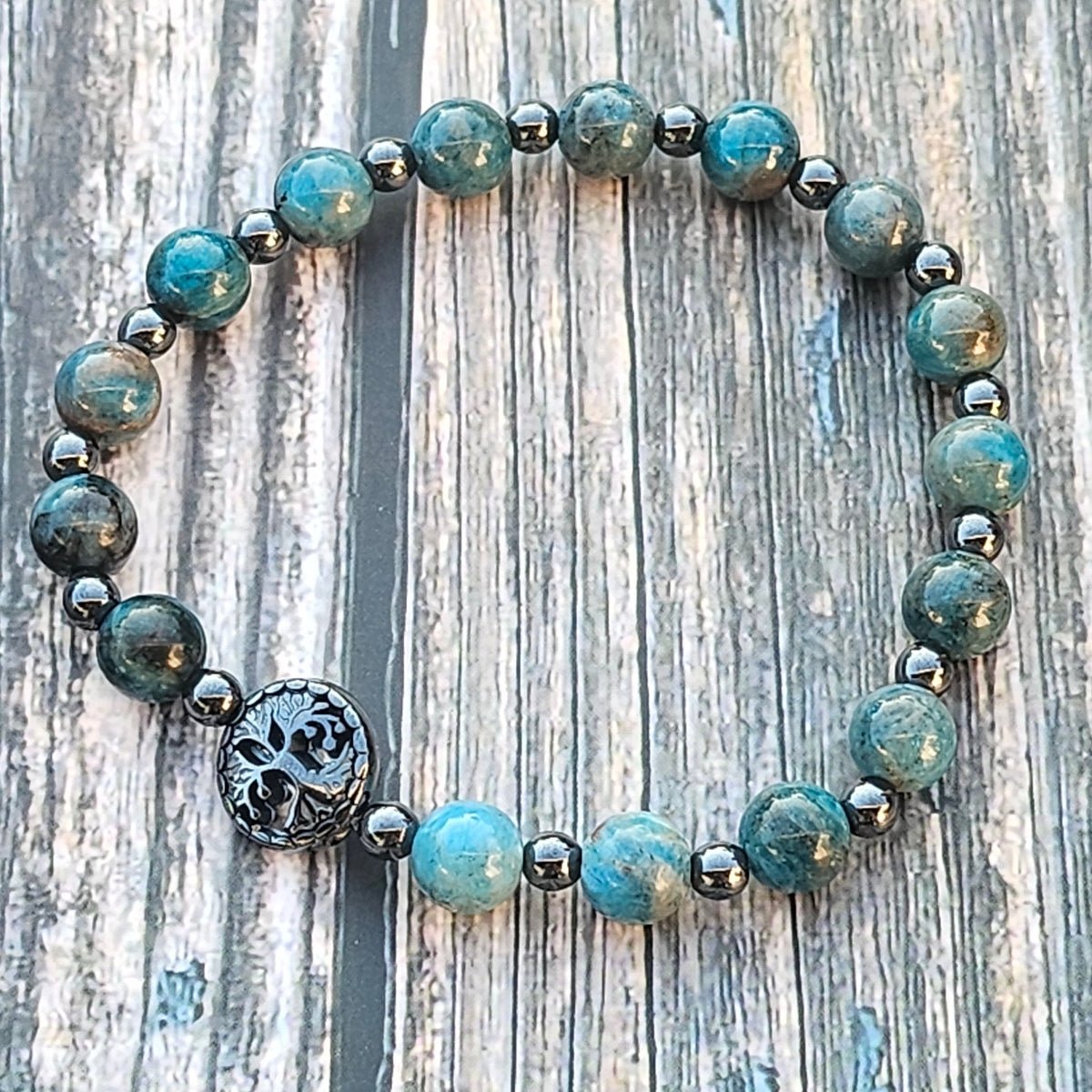 Bracelet Apatite & Hématite – 6mm - Kumari Legacy