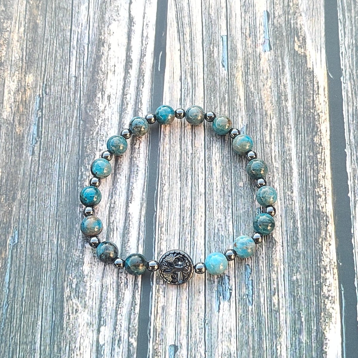 Bracelet Apatite & Hématite – 6mm - Kumari Legacy