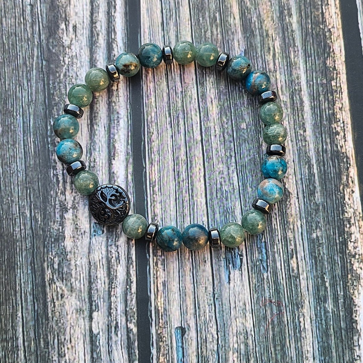 Bracelet Apatite & Hématite – 6mm - Kumari Legacy
