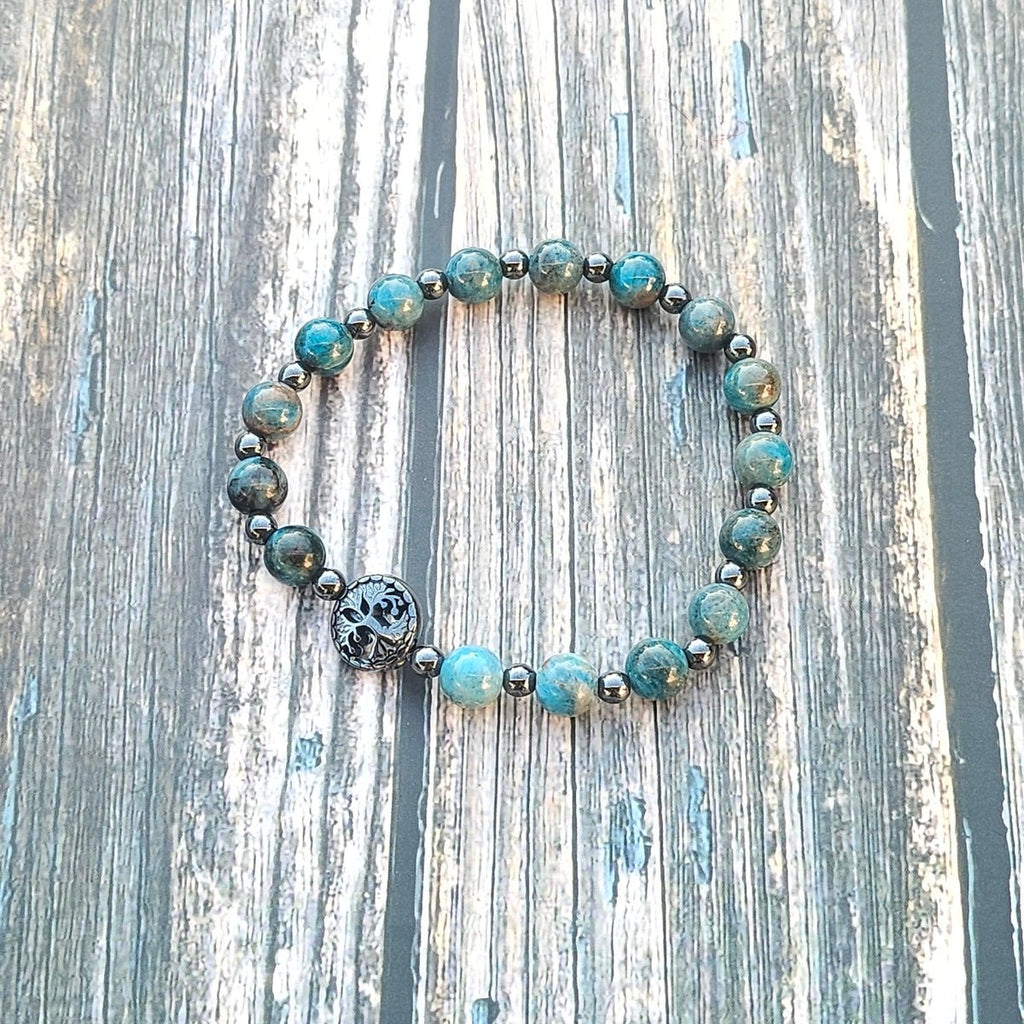 Bracelet Apatite & Hématite – 6mm - Kumari Legacy