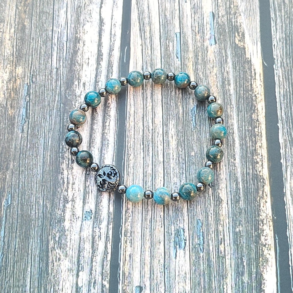 Bracelet Apatite & Hématite – 6mm - Kumari Legacy
