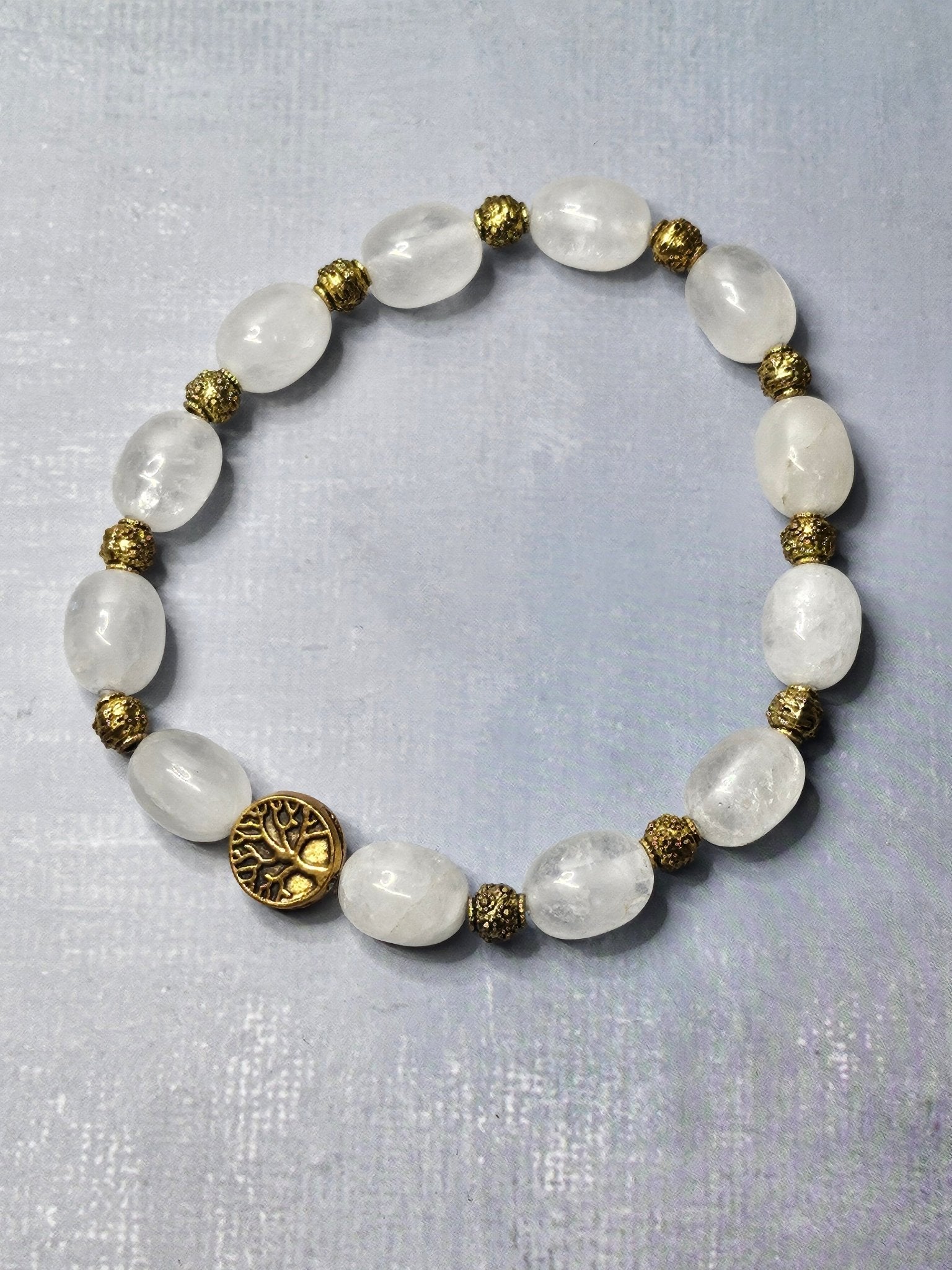 Bracelet “Avalon” – Jade Blanc Barilés – Sur mesure - Kumari Legacy