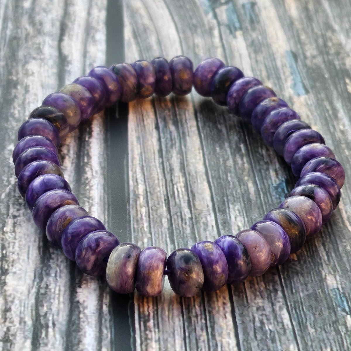 Bracelet Charoïte – Perles donuts - Kumari Legacy