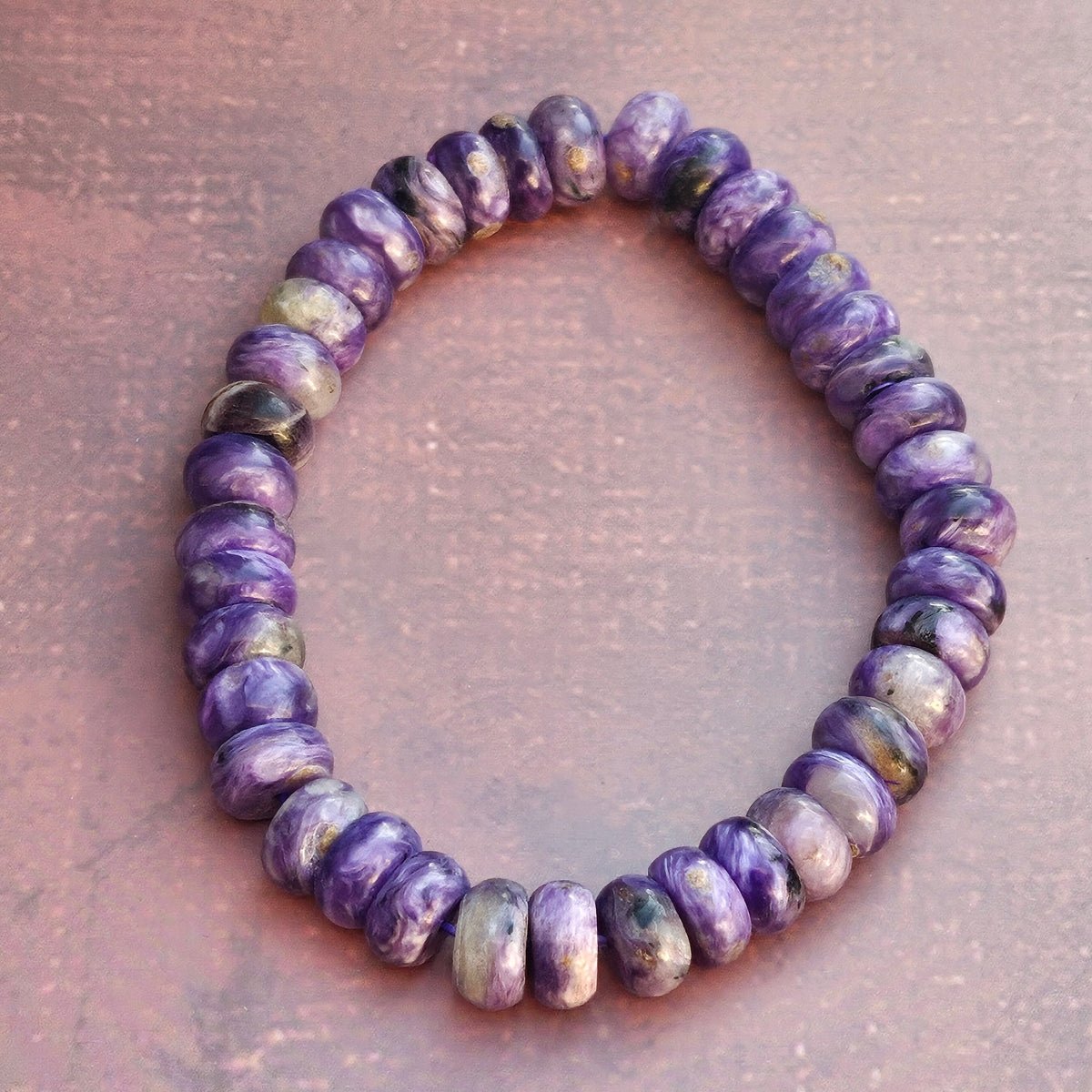 Bracelet Charoïte – Perles donuts - Kumari Legacy