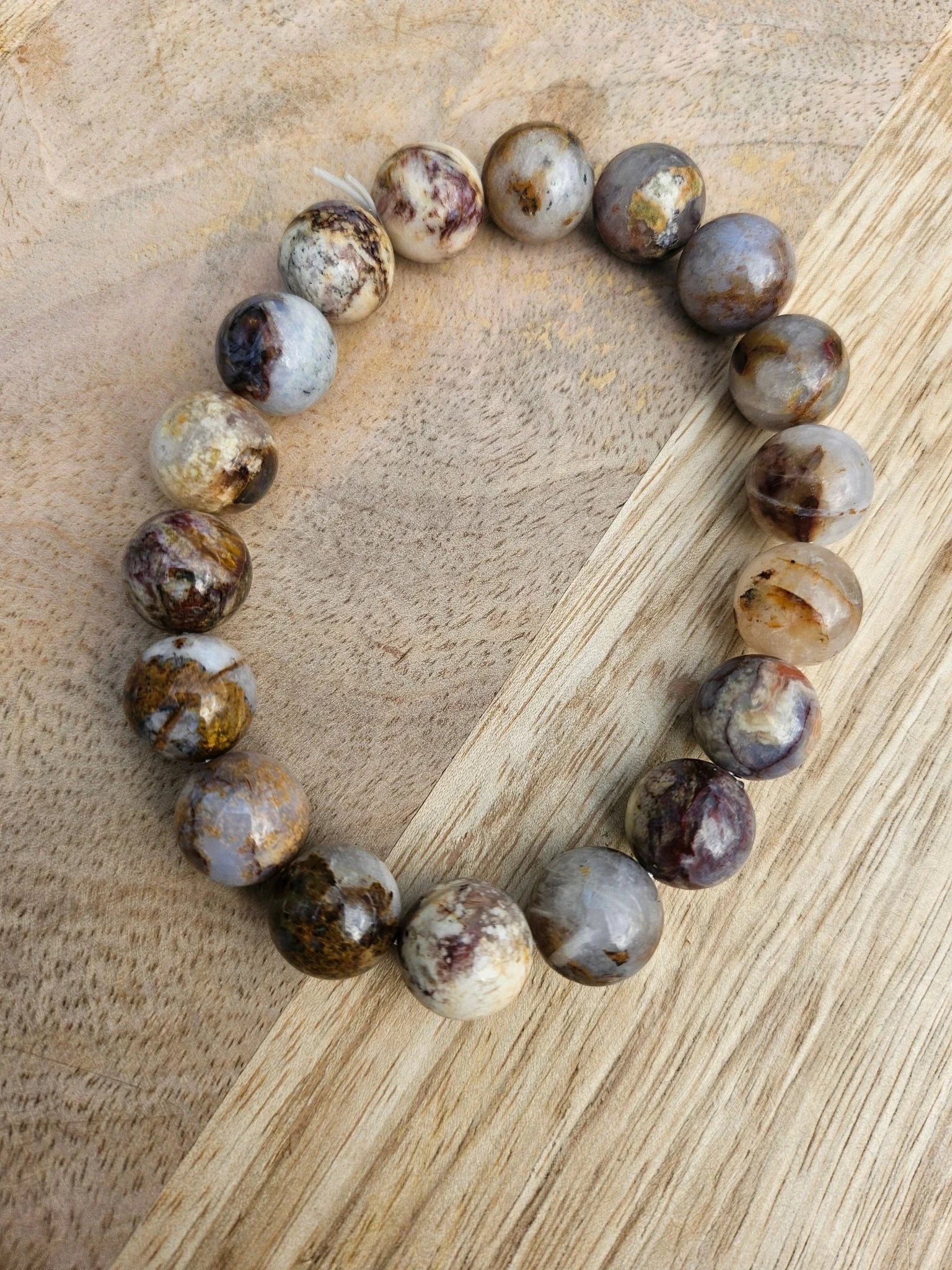 Bracelet “Chronos” – Agate Symbiotique 12 mm – Sur mesure - Kumari Legacy