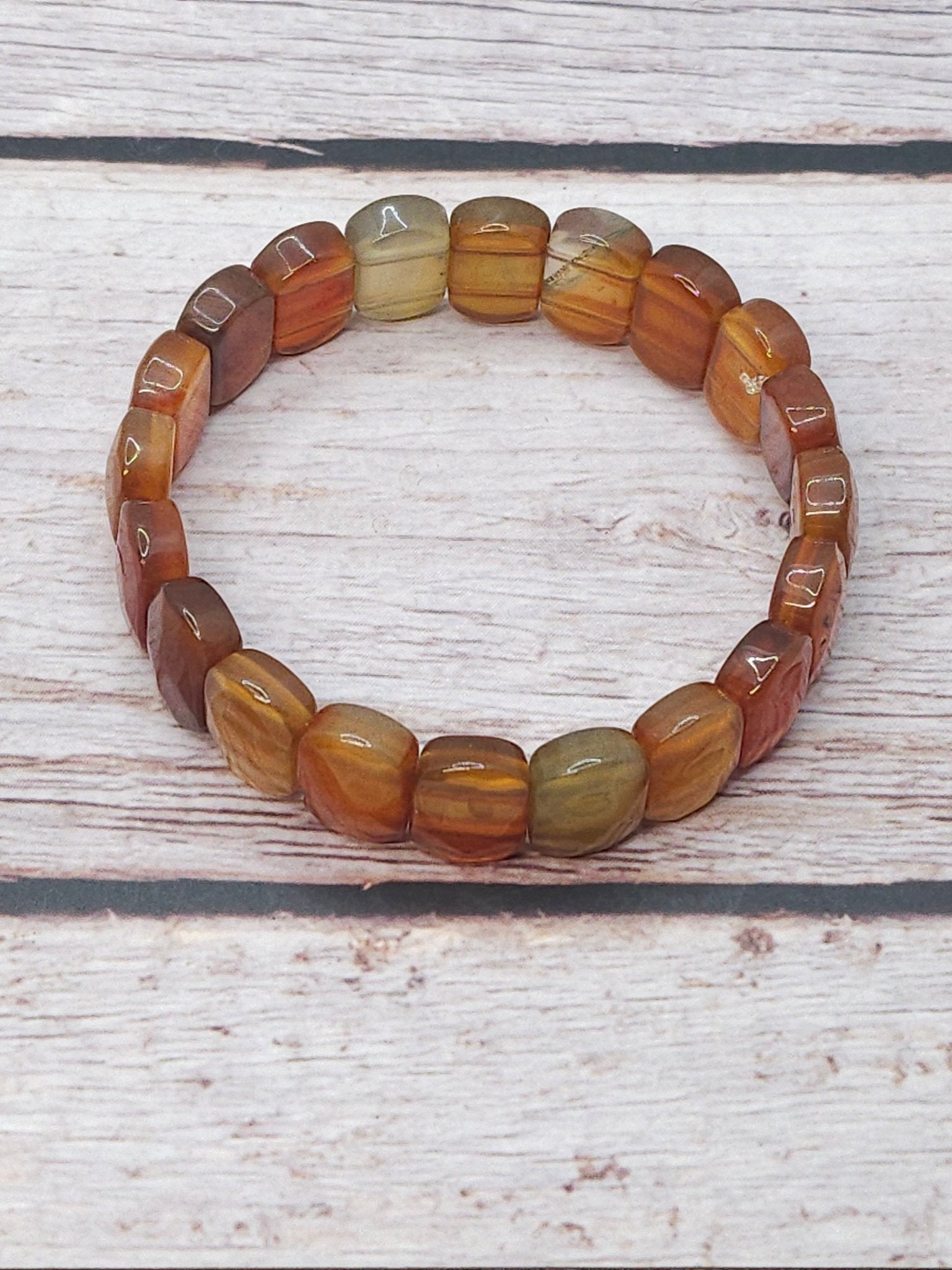 Bracelet Cornaline (perles rectangle) 8mm - Kumari Legacy