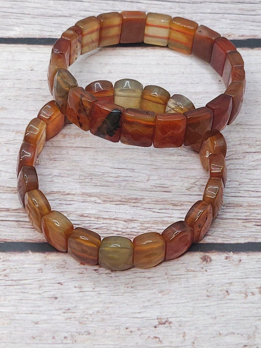 Bracelet Cornaline (perles rectangle) 8mm - Kumari Legacy