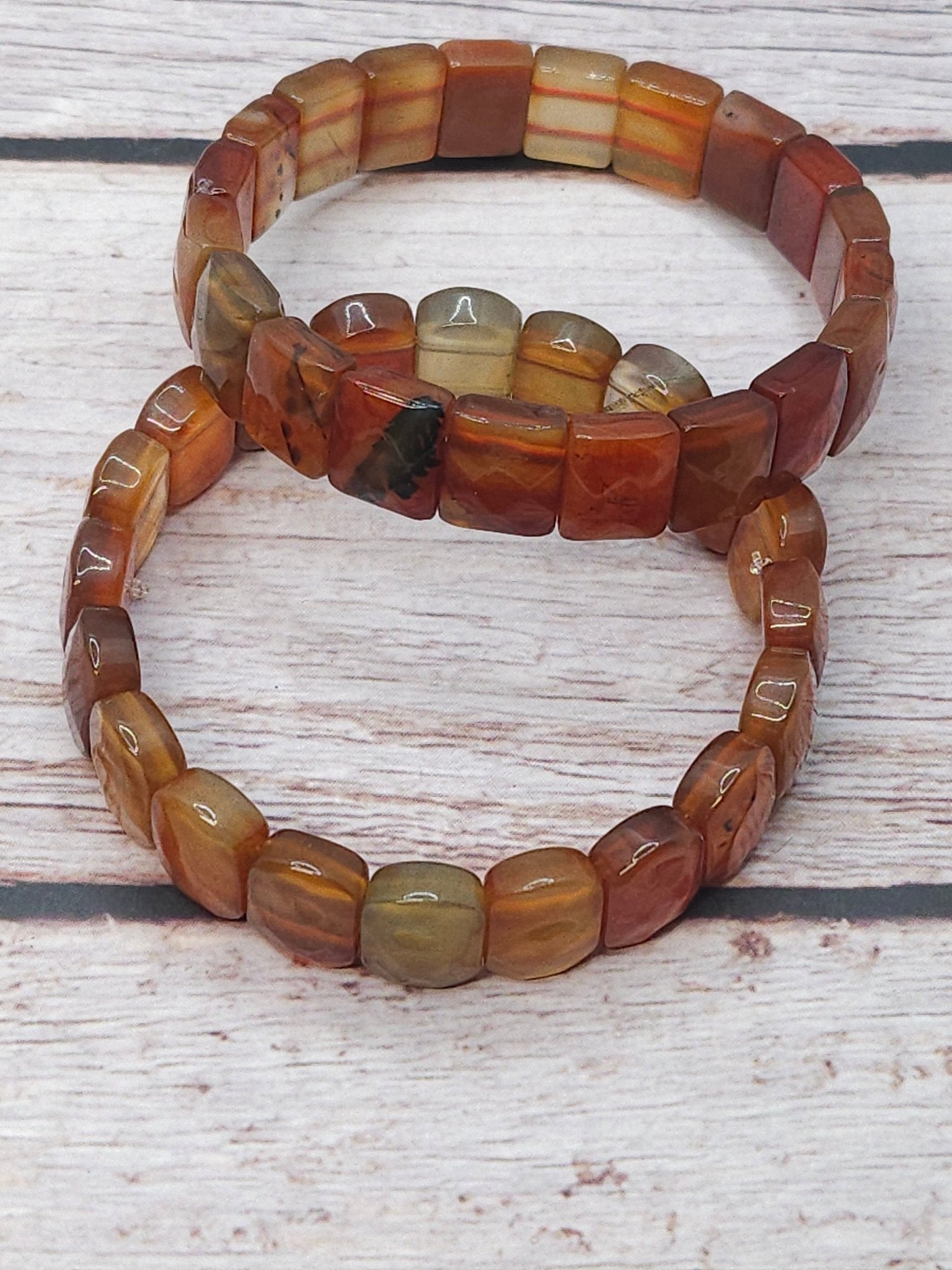 Bracelet Cornaline (perles rectangle) 8mm - Kumari Legacy