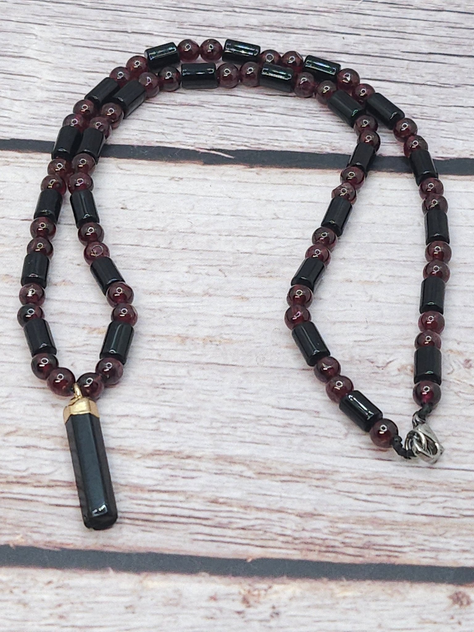Bracelet Ensemble Collier + Bracelet Grenat & Tourmaline 4mm - Kumari Legacy