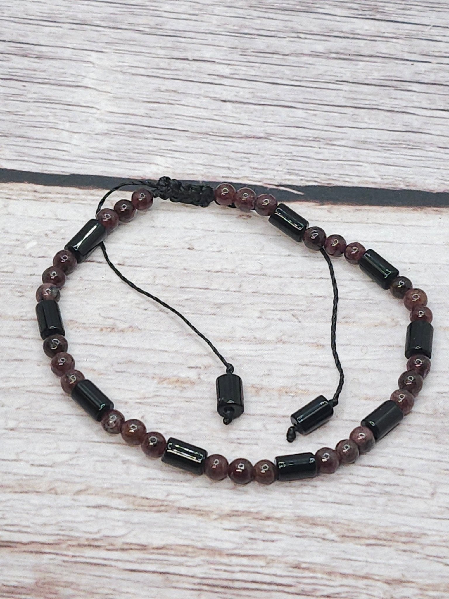 Bracelet Ensemble Collier + Bracelet Grenat & Tourmaline 4mm - Kumari Legacy
