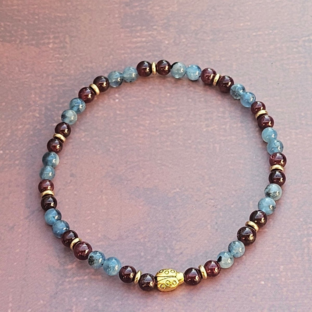 Bracelet Grenat & Aigue-marine – 4mm - Kumari Legacy