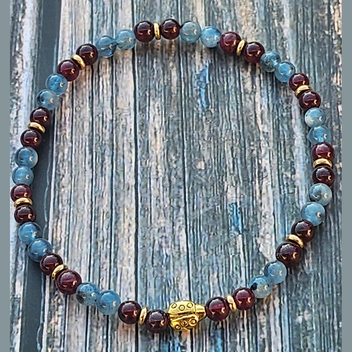 Bracelet Grenat & Aigue-marine – 4mm - Kumari Legacy