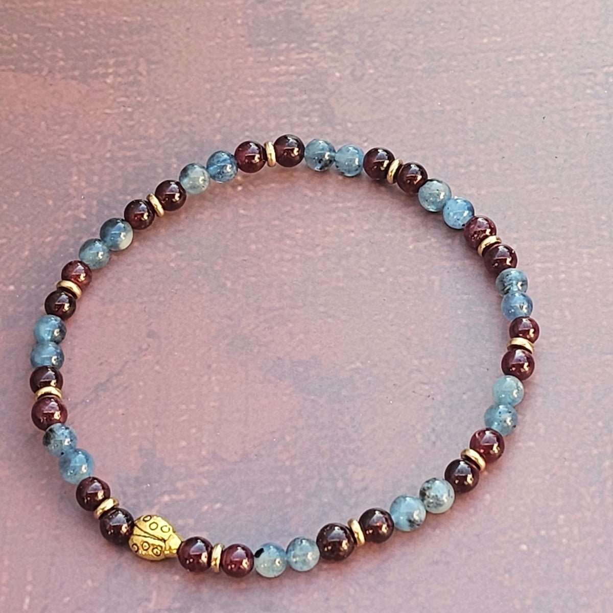 Bracelet Grenat & Aigue-marine – 4mm - Kumari Legacy