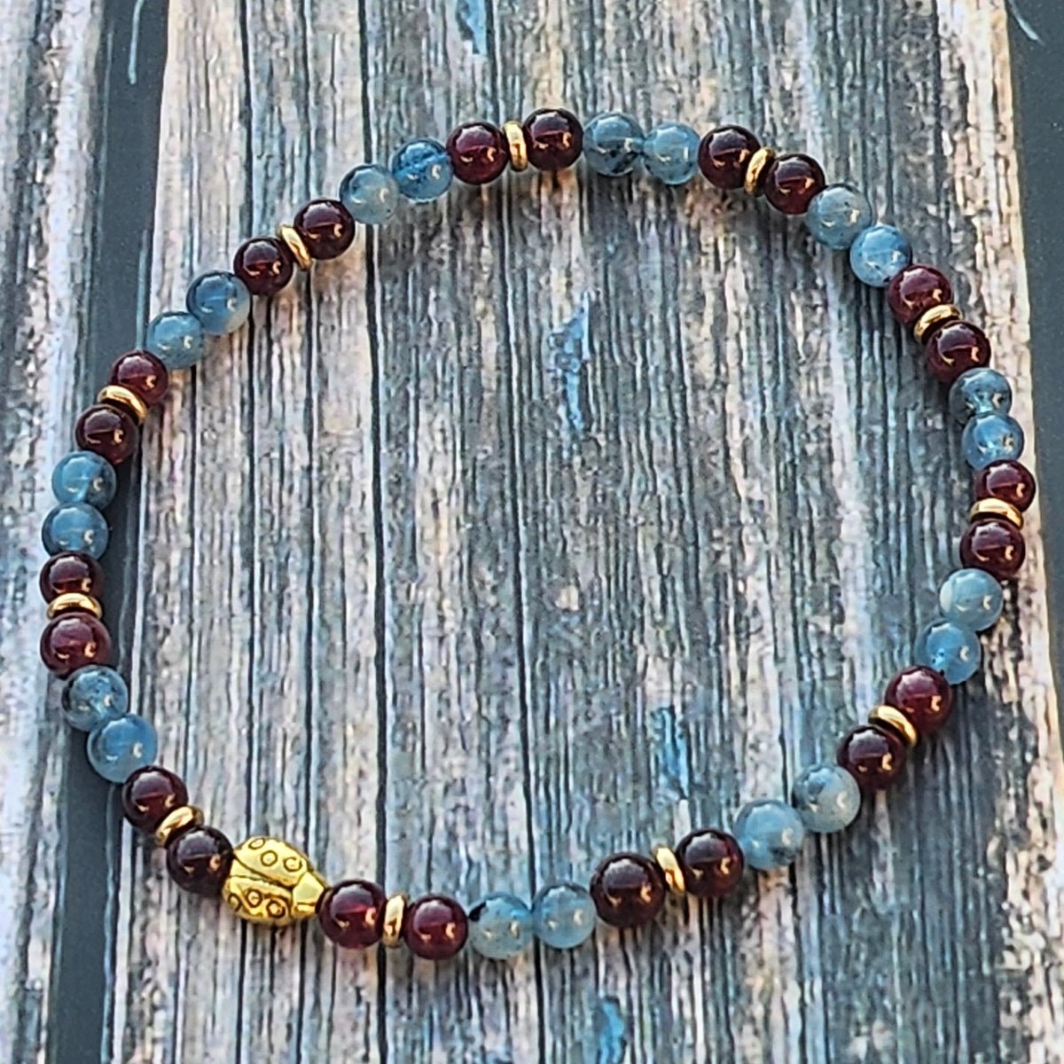 Bracelet Grenat & Aigue-marine – 4mm - Kumari Legacy