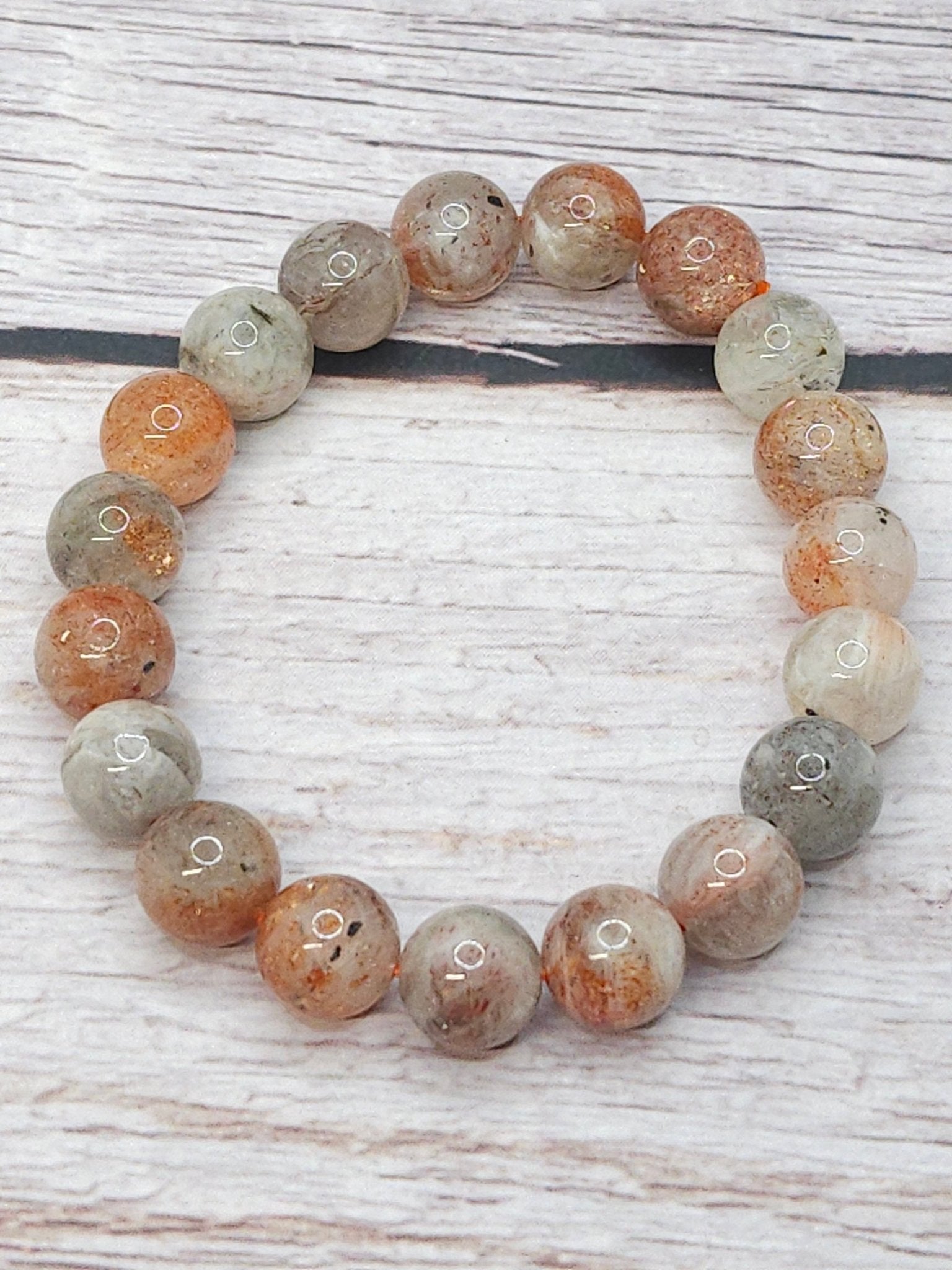 Bracelet Héliolite (Pierre de Soleil) 10mm - Kumari Legacy