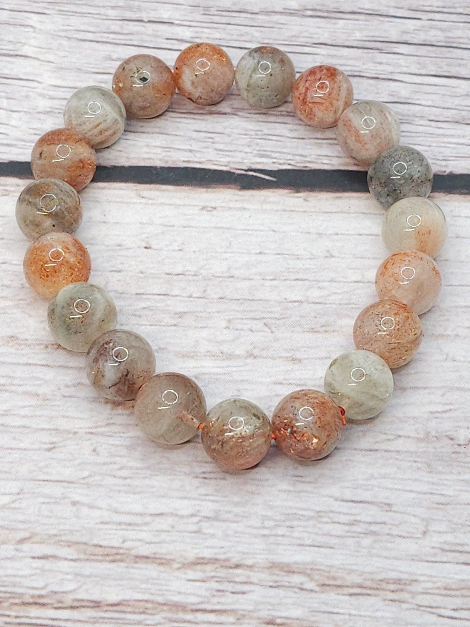 Bracelet Héliolite (Pierre de Soleil) 10mm - Kumari Legacy