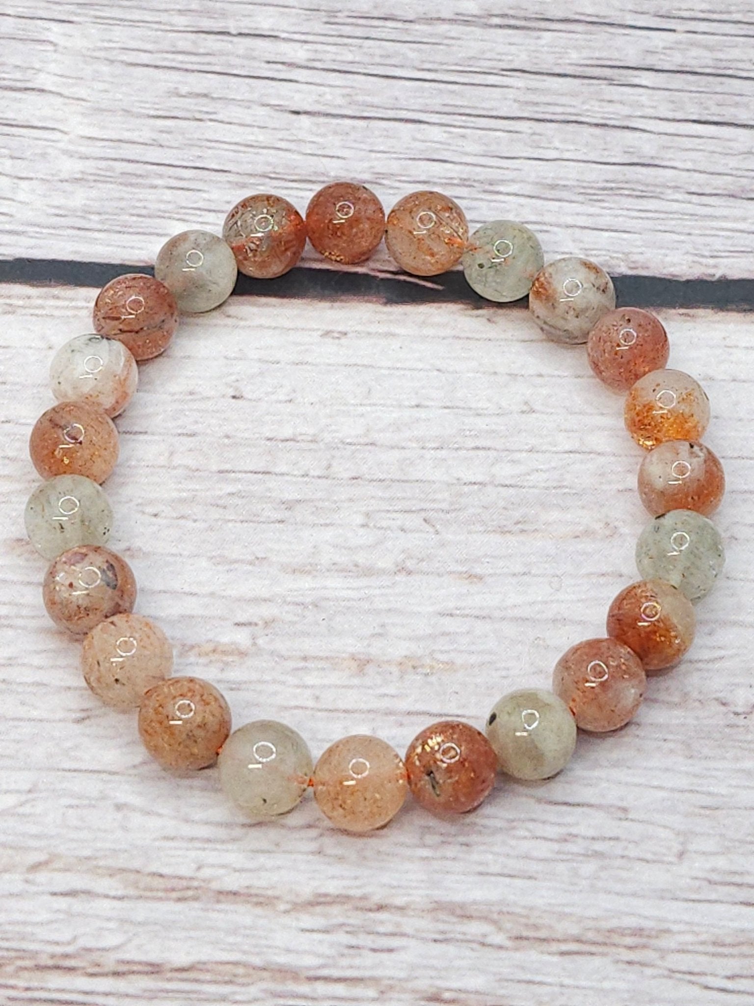 Bracelet Héliolite (Pierre de Soleil) 8mm - Kumari Legacy