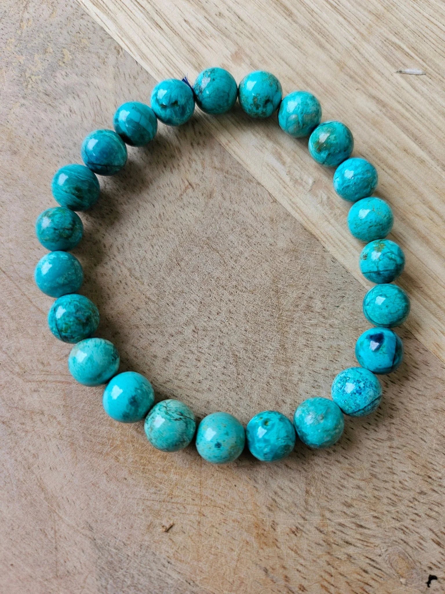 Bracelet “Isis” – Chrysocolle 8 mm – Sur mesure - Kumari Legacy