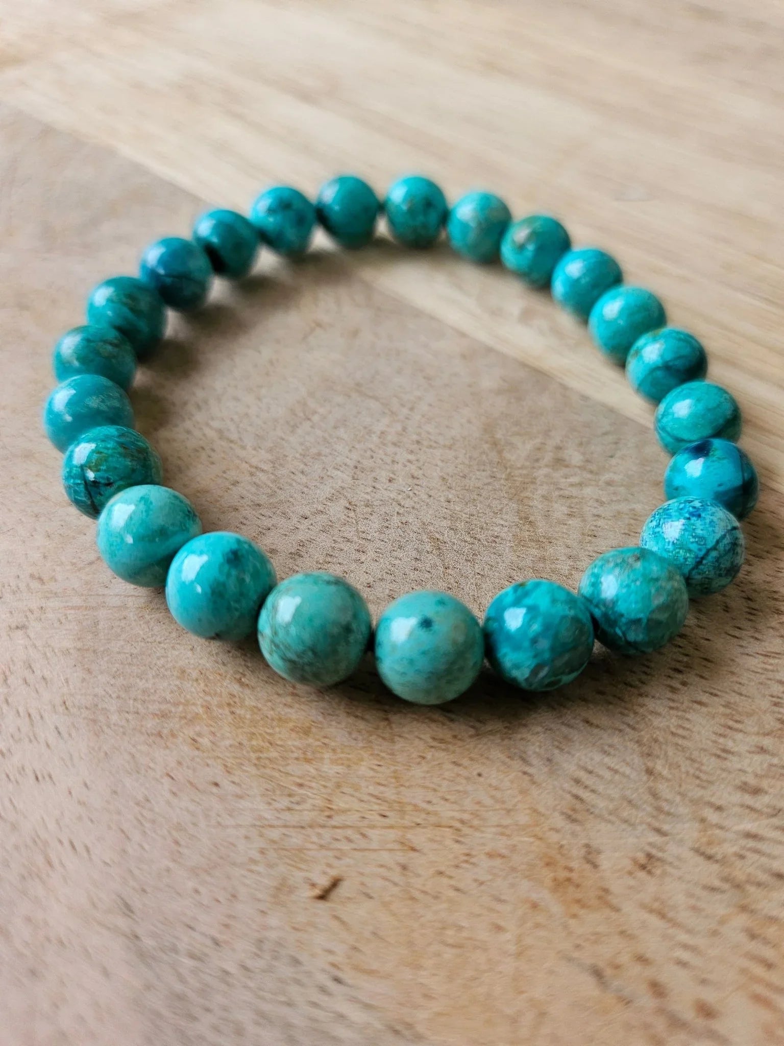 Bracelet “Isis” – Chrysocolle 8 mm – Sur mesure - Kumari Legacy