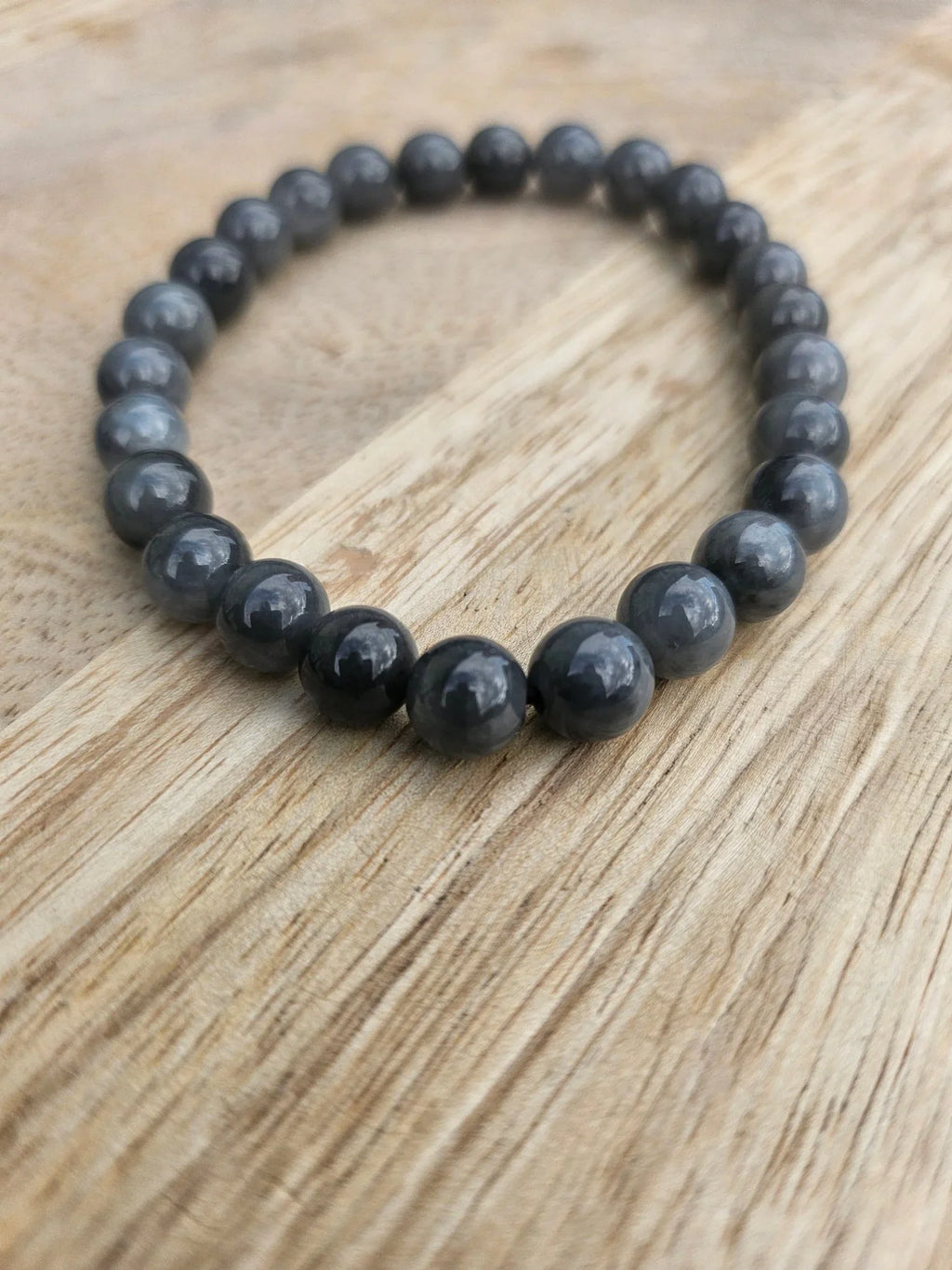 Bracelet Jade gris 8 mm – Wuji – Kumari Legacy - Kumari Legacy