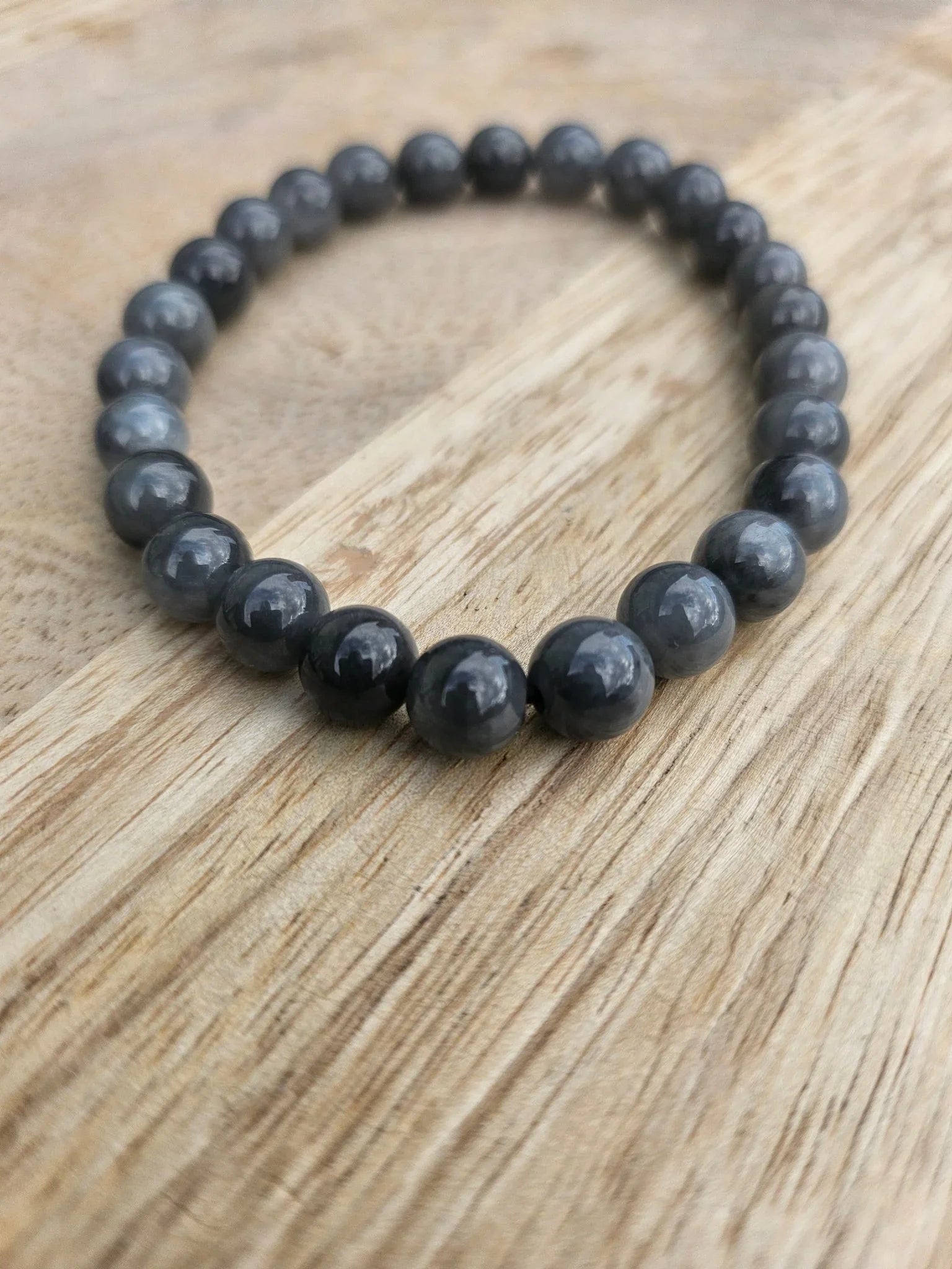 Bracelet Jade gris 8 mm – Wuji – Kumari Legacy - Kumari Legacy