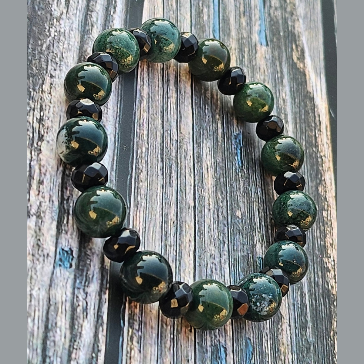 Bracelet Jadéite & Onyx – 10mm - Kumari Legacy