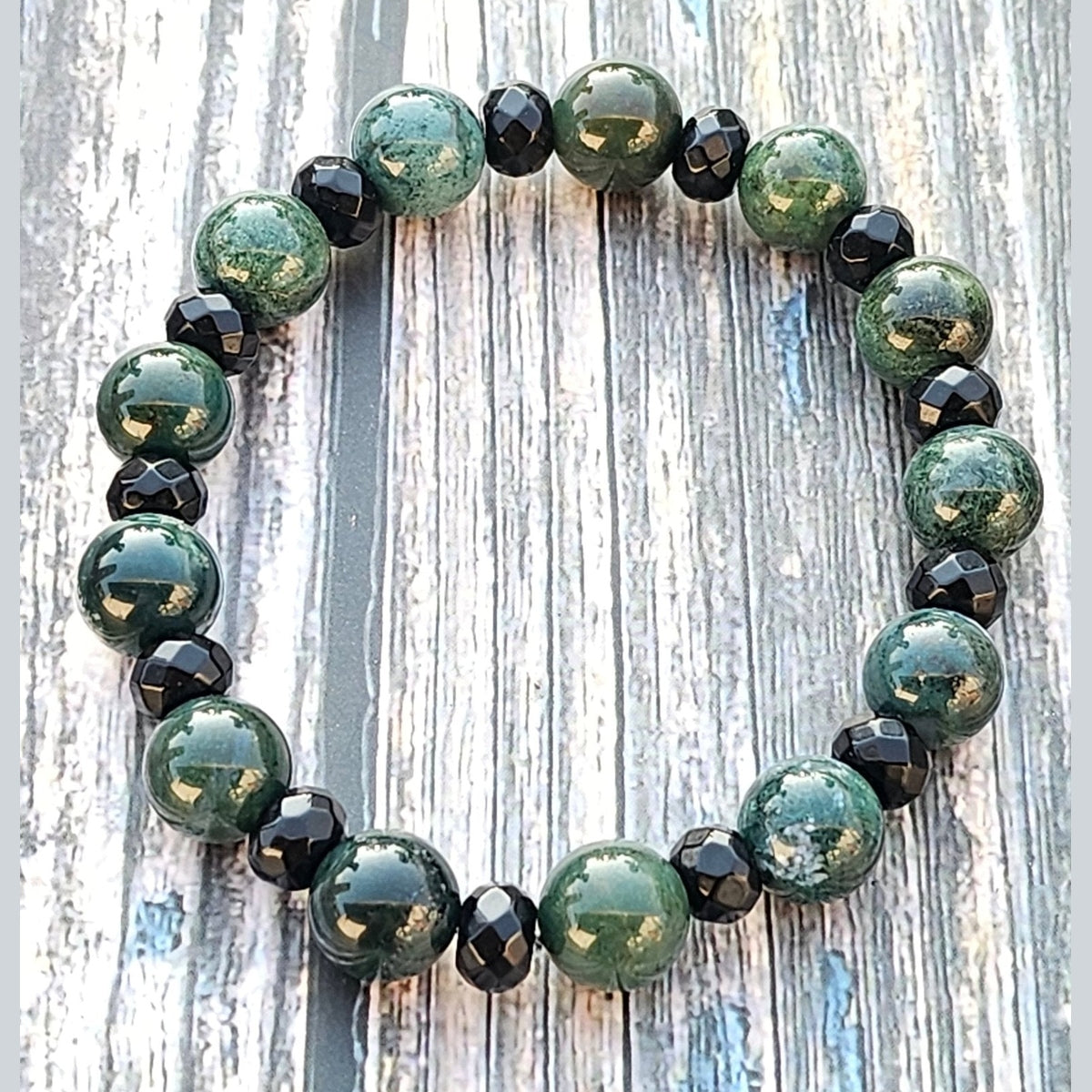 Bracelet Jadéite & Onyx – 10mm - Kumari Legacy