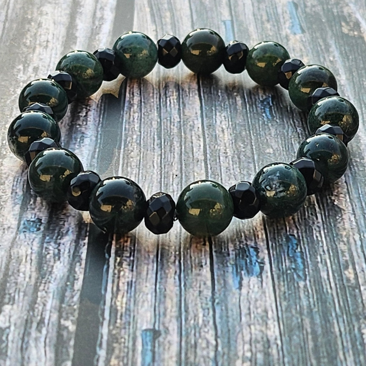 Bracelet Jadéite & Onyx – 10mm - Kumari Legacy