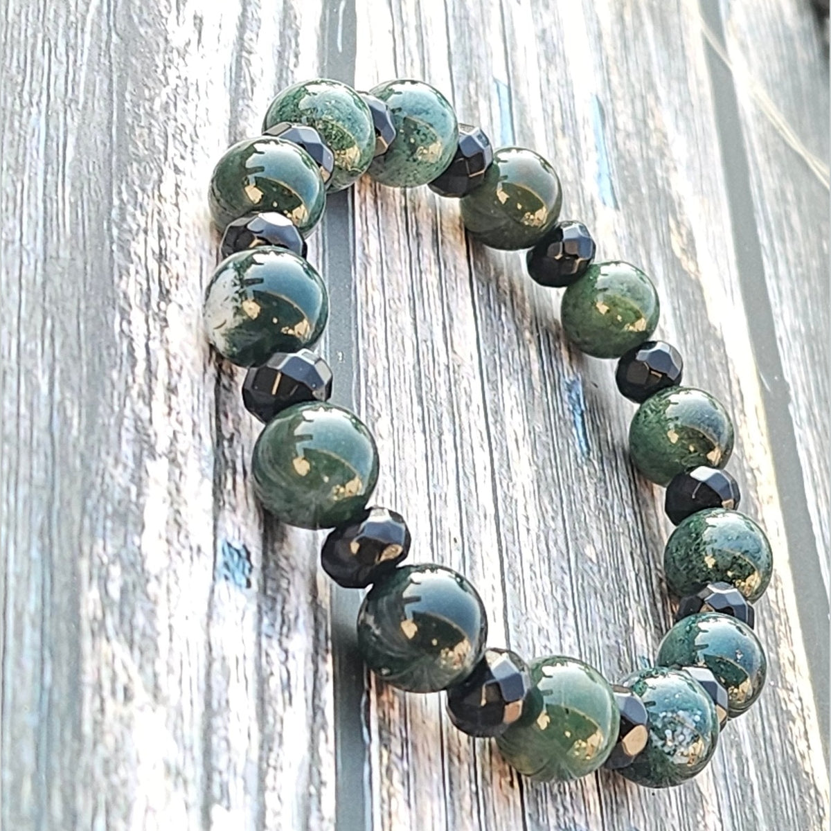 Bracelet Jadéite & Onyx – 10mm - Kumari Legacy