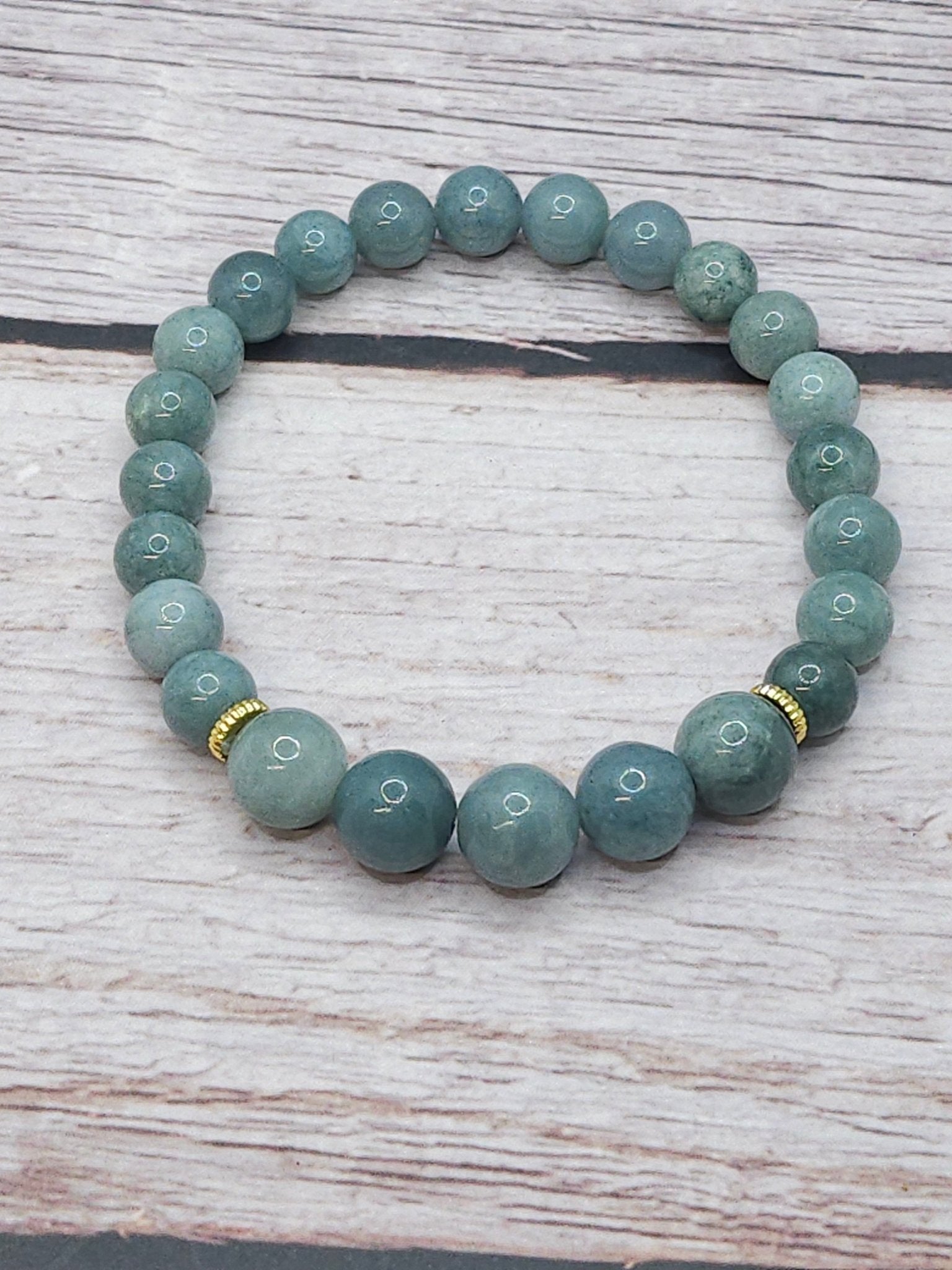 Bracelet Jadéite Vert d'Eau 8mm - Kumari Legacy